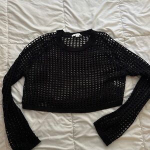 HYFVE Brown Mesh Knit Top